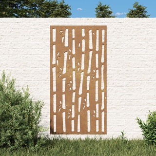 "2024"Modernen Garten-Wanddeko 105x55 cm Cortenstahl Bambus-Design Leinwandbilder