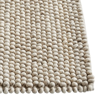 HAY Peas Teppich Handgewebt aus 100% Schurwolle in der Farbe Soft Grey, Maße: 200cm x 140cm, 501183