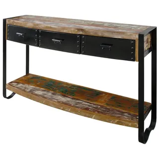 Massivmoebel24 Altholz Konsolentisch 135x35x80 mehrfarbig