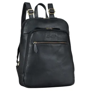 Benthill Rucksack Echt Leder - Kurierrucksack Fahrradrucksack Trekkingrucksack - Damen Herren Rucksack - Lederrucksack - Schwarz