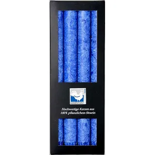 Kerzenfarm Hahn Stabkerzen, 250 x 22 mm, Dunkelblau, 4er-Pack, Bio - Kerzen/Stearin - Leuchterkerzen