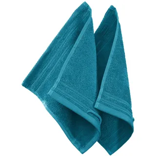 Erwin Müller Seiftuch Heidelberg 2er- Pack 100% Baumwolle Petrol Größe 30x30 cm - leichte Qualität, saugstark, schnelltrocknend, kompakt - ideal für Sport, Strand, Reisen (weitere Farben)