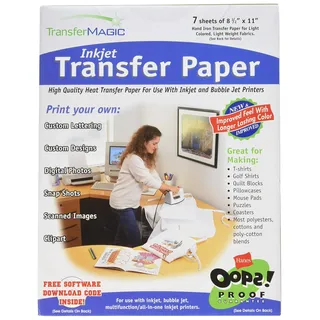 Transfer Magic Transferpapier 21,6 x 27,9 cm für Tintenstrahldrucker 7 Stück