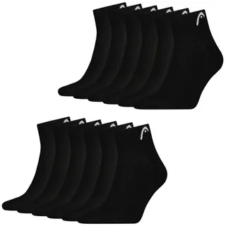 Head Sportsocken All Sports Training Quarter Socks (6-Paar) mit flacher Zehennaht schwarz 35-38