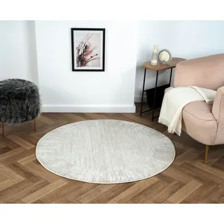 Myflair Teppich "My Heaven", bunt (cream, weiß, hellgrau), B:120cm H:10mm L:120cm Ø:120cm, Polyester, MYFLAIR MÖBEL & ACCESSOIRES, Teppiche, Teppich, Kurzflor, Scandi-Look, besonders weich durch Microfaser