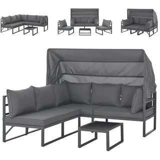 Svita Maui Gartenmöbel-Lounge-Set Sonneninsel grau