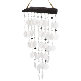 GURU SHOP Muschel Mobile, Ethno Windspiel, Sonnenfänger - Weiß, 60x30x2 cm