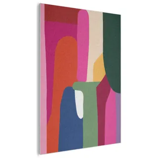 MuchoWow© Filz Bild als Akustikpaneele 90x120 cm Schlafzimmer Bilder Wand Deko Wohnzimmer Modern Wanddeko Schallschutz Akustikbild Abosrber Farbkästen - Gerade - Rund - Abstrakt