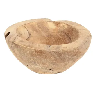 LEBENSwohnART Teak Schale Premio ca. D15cm Natural Wurzelholz Handmade Massivholz Unikat Deko