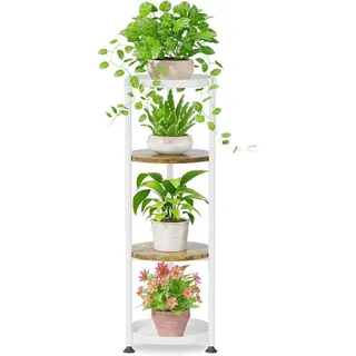 LuxusKollektion Blumenständer Blumenständer Metall 4 Ebenen Pflanzenständer Blumenregal Outdoor weiß