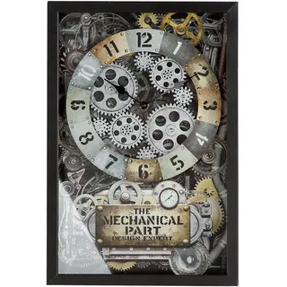 GILDE Wanduhr Steampunk - schwarz