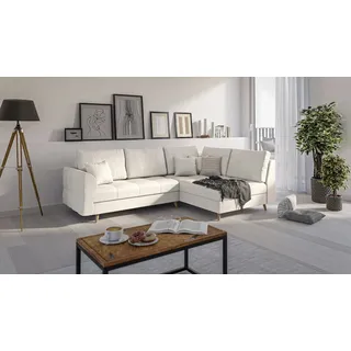 s-style möbel Eckcouch Mikrofaser 2-Sitzer Beige