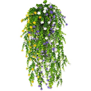 milaosk 3 Stück Künstliche Blumen an der Wand, Künstliche Hängepflanzen Hängeblume Efeu Künstlich Hängende Blumen Kunstpflanze Hängend für Balkon, Büro, Hochzeitsgarten 80cm