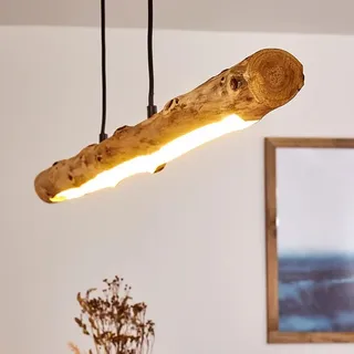 AIAO Pendelleuchte LED Holzbalken Esstisch Hängelampe warmes Licht Restaurant Pendellampe Massivholz Vintage Hängeleuchte 80cm Kronleuchter Retro Für Höhe Verstellbar Für Wohzimmer Bar Küche 35W