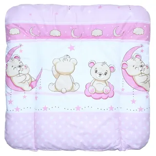 Baby Auflage Wickelauflage - BÄRCHEN ROSA - 70x50 cm 70x70 cm 70x85 cm Wickeltischauflage 70x70 cm