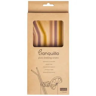 Tranquillo Trinkhalme 6ER SET GLAS, Unsere Geschenkverpackung ist FSC zertifiziert und frei von Plastik. weiß