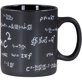 Levandeo® Dekoobjekt, XXL Tasse 850ml Jumbotasse Steingut Schwarz Mathematik Kaffeetasse