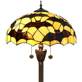 NUODITOS Tiffany Schwarz Fledermäuse Stehlampe Glasmalerei Lampe für Wohnzimmer Schlafzimmer Büro Helle Beleuchtung Rustikale Ecke Dekor Stehend Hoch Einzigartig Vintage Lesen Ästhetisches Licht