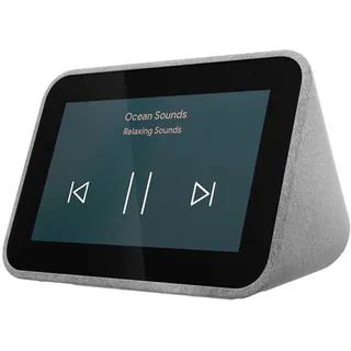 Lenovo Smart Clock Netzwerk-Lautsprecher, Internetradio, USB, WLAN, Wireless Docking, Sprachsteuerung, Google Assistant eingebaut - Grau