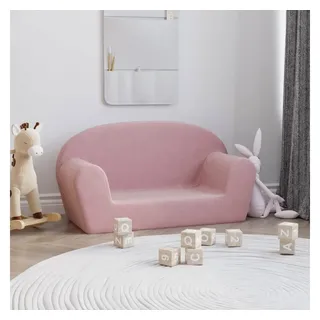vidaXL Kindersofa 2-Sitzer rosa weich plüsch