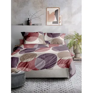 IRISETTE Meran Gepunktet Baumwolle Lila 135 x 200 cm + 80 x 80 cm