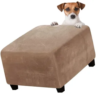 Fußhocker Schonbezug Hockerbezug 40x40/45x45/50x50/60x60 Stretch Silberfuchssamt Ottomane Bezug Quadratisch Protector Überzug für Hocker Hussen(26#,22x22in/55x55cm)