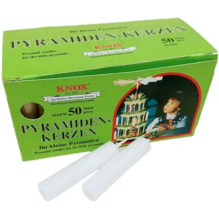 Knox Pyramidenkerzen 14/70 – Weiß - 50 Stück/Pkg. – tropffrei – Kein Bienenwachs (Weiß)