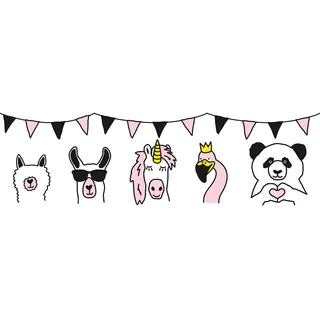 A.S. Creations A.s. Création Wild Party 403729 Papiertapete Kinderzimmer 5 X 1.55 M Schwarz Wohnzimmer Schlafzimmer Büro