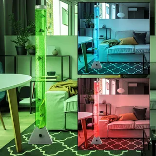RGB LED Steh Lampe Wasser Säule Farbwechsel Leuchte Kabel Deko Fische