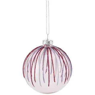 HOME STORY Weihnachtsbaumkugel   , rosa/pink , Glas,Aluminium Ø: 8