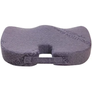 HERZBERG HG8040 Memory-Schaum-Kissen, Bambus-Sitzkissen, ergonomisch, U-Ausschnitt und gesunde Haltung, perfekte Unterstützung für die Erholung, Aluminium