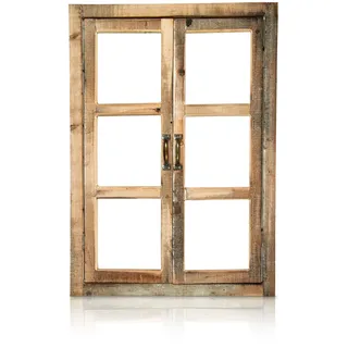 Blümelhuber Deko Vintage Stallfenster im Landhausstil mit Rahmen und 2 Fensterflügeln - Deko Fenster zum Hängen ohne Glas