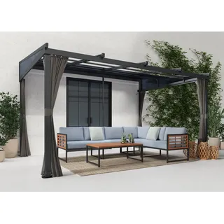 KONIFERA Anbaupavillon Bilbao, Terrassenüberdachung, verschiedene Maße, ohne Seitenteile grau 423 cm x 296 cm
