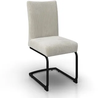 Schwingstuhl Nelia Beige Cord Gepolstert