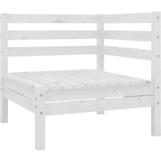 vidaXL Garten-Ecksofa Holz weiß