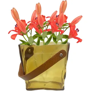 Vase – Einzigartiges Blumenbeutel-set – Beutelvase Mit Henkel – Handtaschen-dekoration In Faltenform – Abs-kunststoff