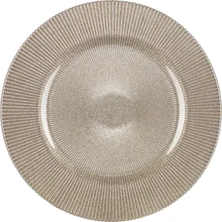 Novel Platzteller, Hellbraun, Glas, 4-teilig, rund, Lfgb, Essen & Trinken, Geschirr, Teller, Platzteller