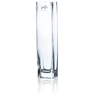 Sandra Rich Glasvase, Blumenvase Square H. 25cm rechteckig Glas transparent