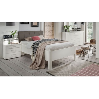 Weißes Komfortbett mit Kopfteilpolster 120x190 cm - Castelli