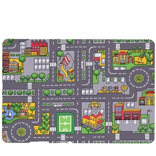 Generisch Pädagogischer Spielteppich, Spielteppich Straße, Bodenspielmatte Mit Verkehrskarte Für Kinderzimmer, Spielzimmer, Wohnzimmer, Schlafzimmer