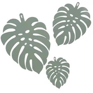 UNUS Wanddeko Monstera Blätter 3er Set in Grün | Gr.: onesize