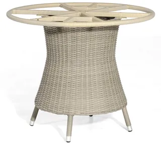 Tischgestell Base-Polyrattan 90 cm rund Alu/KS stone-grey