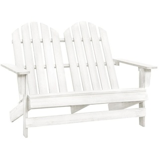 vidaXL Gartenstuhl 2-Sitzer Adirondack-Gartenbank Massivholz Tanne Weiß (1 St) weiß