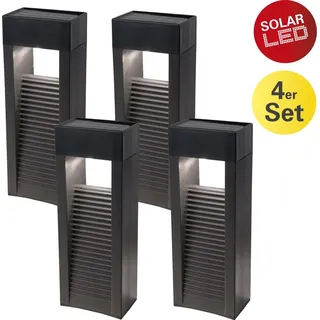 NÄVE Solarleuchte Kunststoff 8 cm x 5,2 cm x 33,2 cm 4er Set schwarz