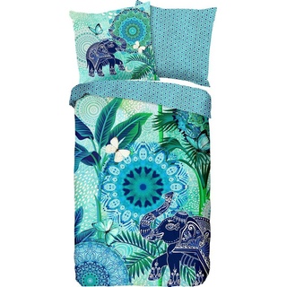 Wendebettwäsche Isara, hip, Satin, 2 teilig, mit Mandalas und Elefant blau|bunt 1 St. x 135 cm x 200 cm
