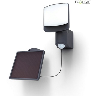 Lutec / Eco-Light LED Solar Wandleuchte SUNSHINE, 7W, 5000K, IP54, mit Bewegungsmelder, anthrazit ECO-6925701345