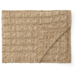 Plaid Ainaa, Marc O'Polo Home, aus Bio-Baumwolle beige