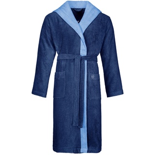 Bugatti Bademantel Stefano, Blau, Textil, ISO 9001, Oeko-Tex® Standard 100, Taschen, besonders flauschig, hochwertige Qualität, modische Optik, Badtextilien, Bademäntel