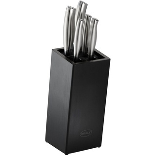 RÖSLE Messerblock Basic Line (6tlg), aus Bambusholz mit 5 Messern, ergonomische Griffe, Klingenspezialstahl schwarz