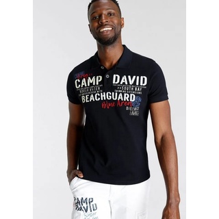 CAMP DAVID Poloshirt in hochwertiger Piqué-Qualität blau L